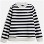 Crew Clothing Womens Pie Crust Neck Striped Sweatshirt White Linen/Navy White Linen / Navy