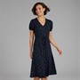 Crew Clothing Womens Melanie Short Sleeve Midi Dress Liza Spot Print Navy