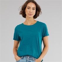 Crew Clothing Womens Short Sleeve Slub T-Shirt Ocean Depths