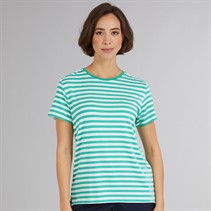 Crew Clothing Womens Modal Blend Striped T-Shirt Waterfall/White Linen Waterfall / White Linen