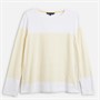 Crew Clothing Womens Cassie Stripe Button T-Shirt White/Pastel Yellow White / Pastel Yellow
