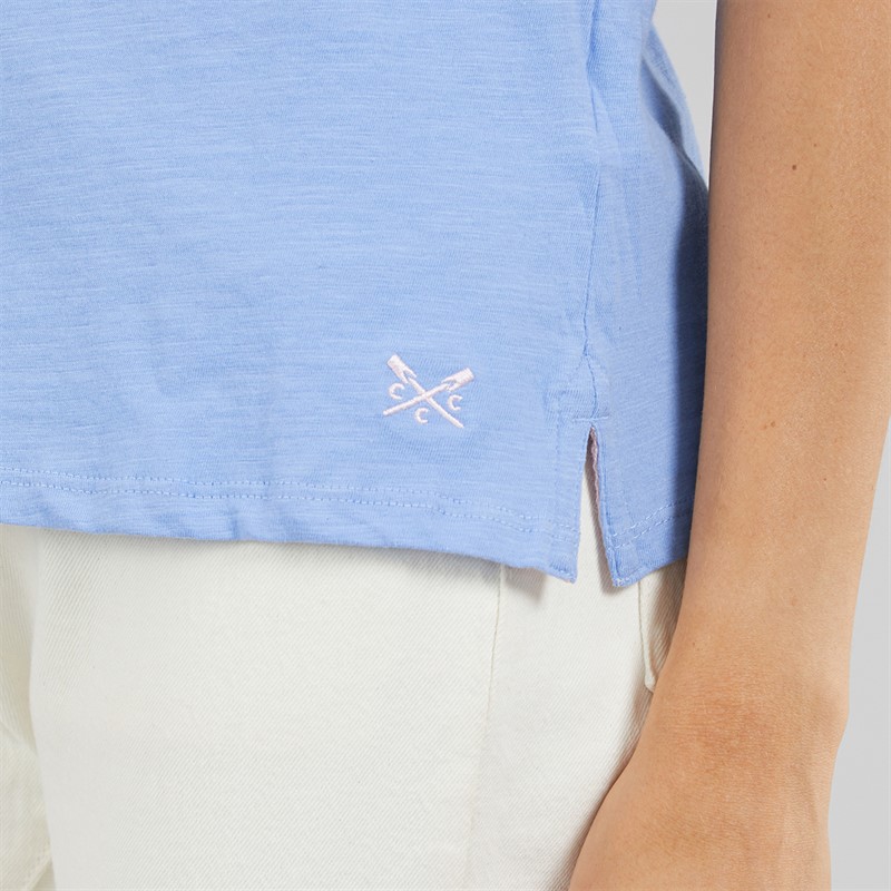 Crew Clothing Womens Cassie Stripe Button T-Shirt White/Pastel Yellow White / Pastel Yellow