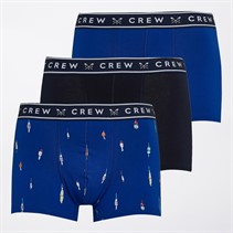 Crew Clothing Mens Buoys Three Pack Boxers Blue/Yellow