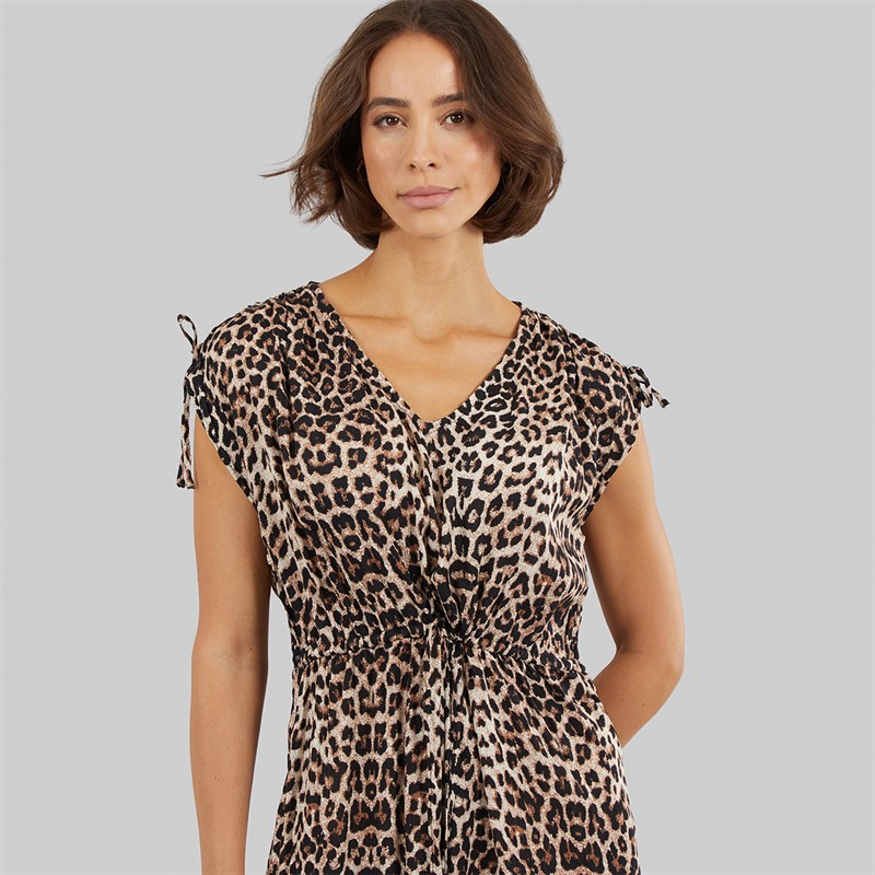 Crew Clothing Womens Sleeveless Beach Dress Leopard