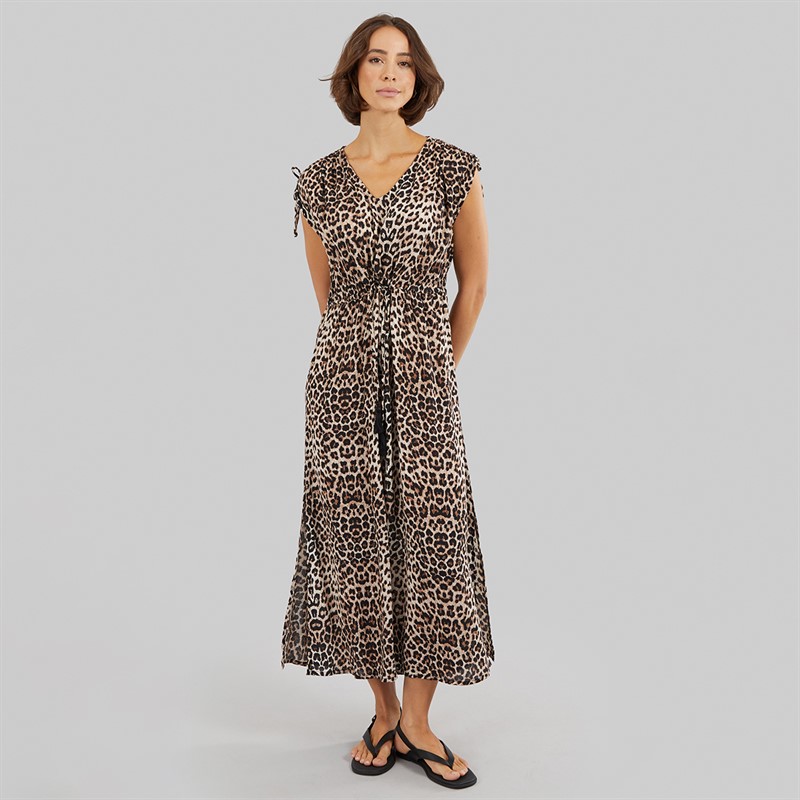Crew Clothing Womens Sleeveless Beach Dress Leopard