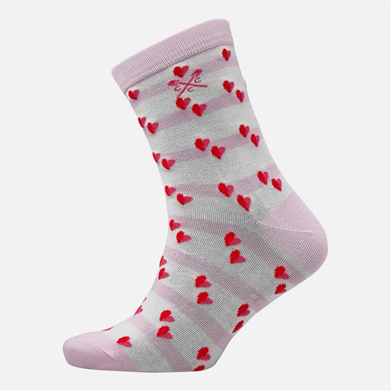 Crew Clothing Womens Three Pack Socks Raspberry Sorbet