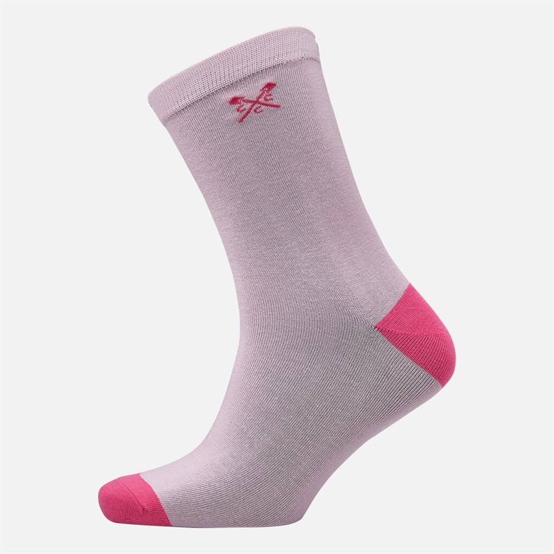 Crew Clothing Womens Three Pack Socks Raspberry Sorbet
