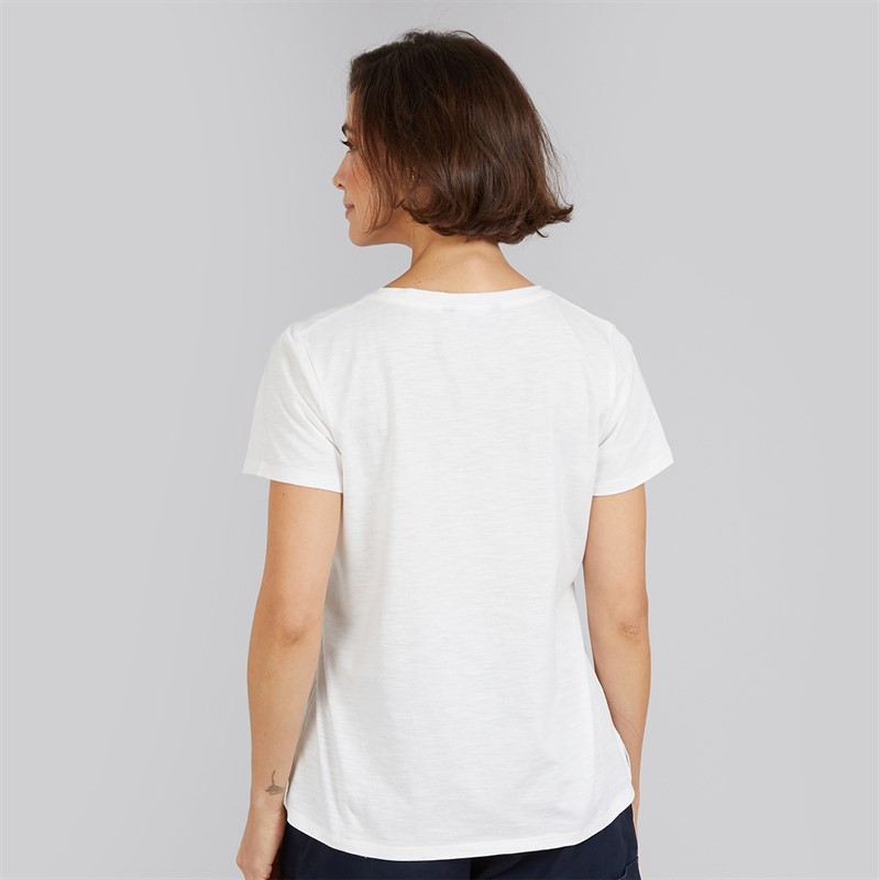 Crew Clothing Womens North Sands Graphic T-Shirt White Linen