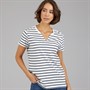 Crew Clothing Womens Notch Neck T-Shirt White Linen/Heritage Navy Stripe White Linen / Heritage Navy Stripe