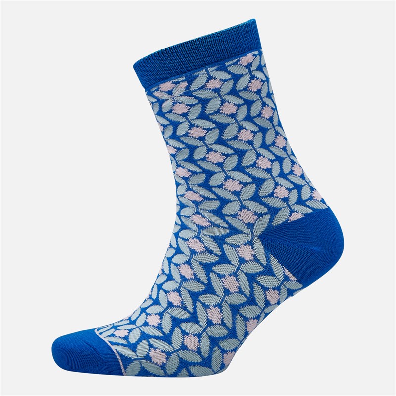 Crew Clothing Womens Three Pack Socks Blues Geo Blues