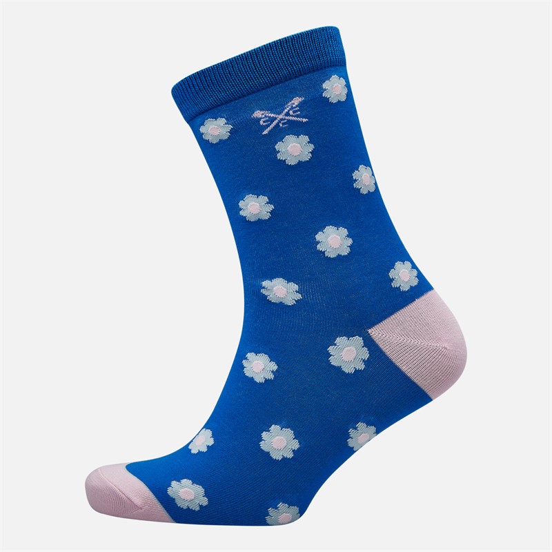 Crew Clothing Womens Three Pack Socks Blues Geo Blues