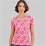 Crew Clothing Womens Printed Viscose T-Shirt Bonnie Stripe Pink
