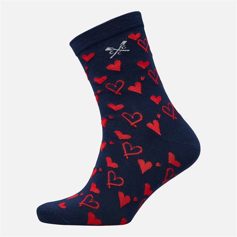 Crew Clothing Womens Three Pack Socks Red Navy White