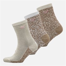 Crew Clothing Womens Three Pack Socks Raspberry Sorbet