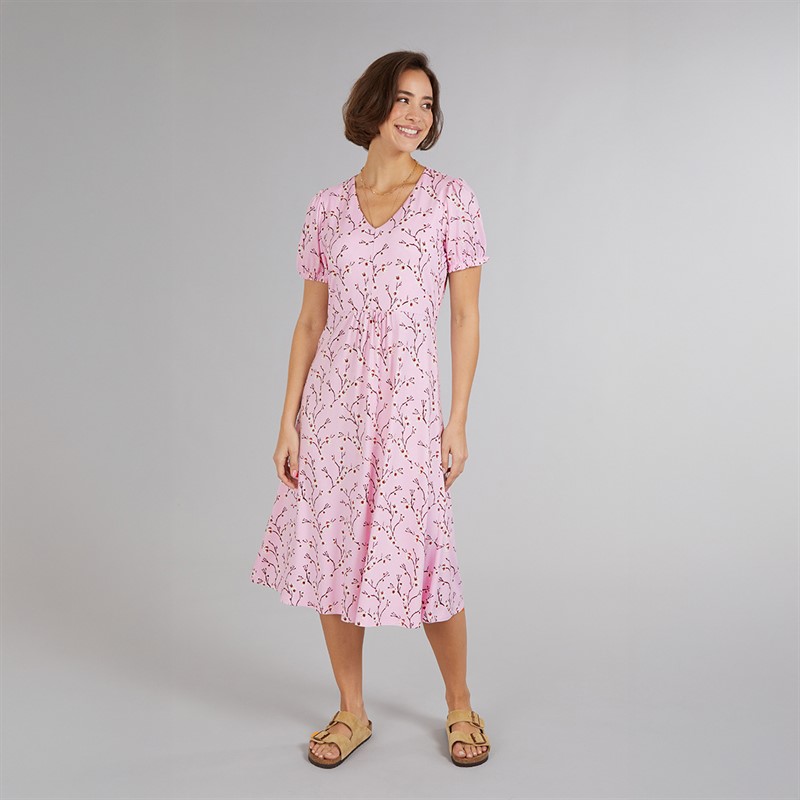 Crew Clothing Womens Melanie Midi Dress Deep Orchid