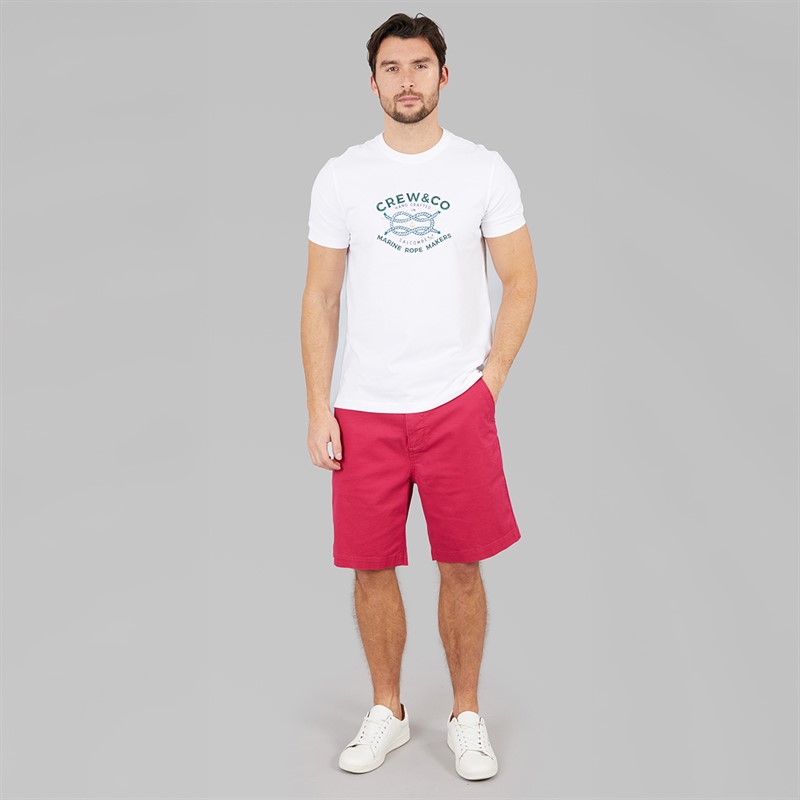 Crew Clothing Mens Rope Graphic T-Shirt Heritage White