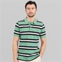 Crew Clothing Mens Stripe Polo Shirt Wasabi/Black/White Linen
