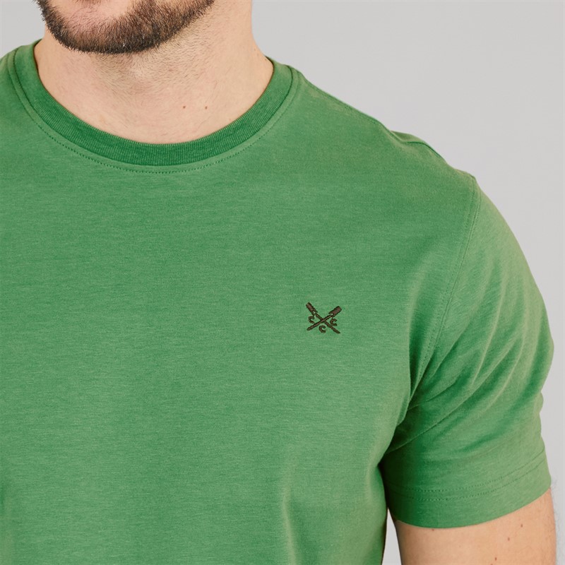 Crew Clothing Mens Round Neck T-Shirt Pine Green