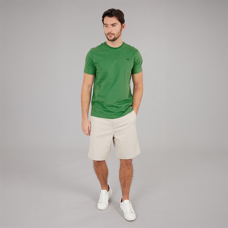 Crew Clothing Mens Round Neck T-Shirt Pine Green