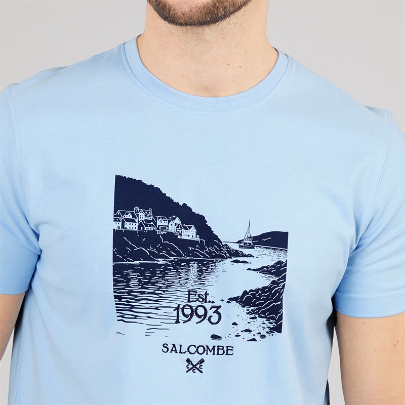 Crew Clothing Mens Coastal Graphic T-Shirt Blue Bell