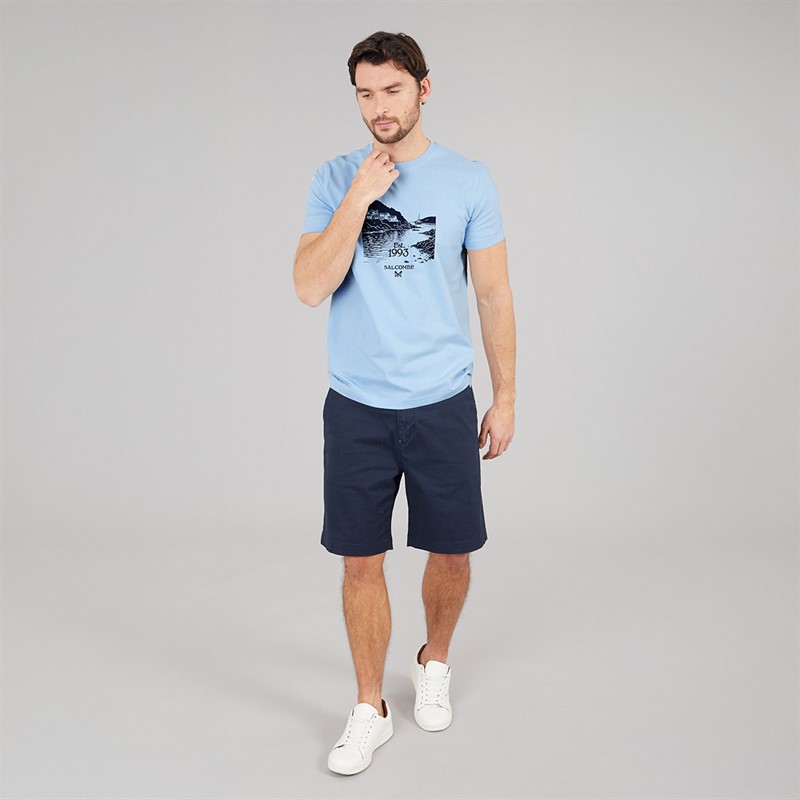 Crew Clothing Mens Coastal Graphic T-Shirt Blue Bell
