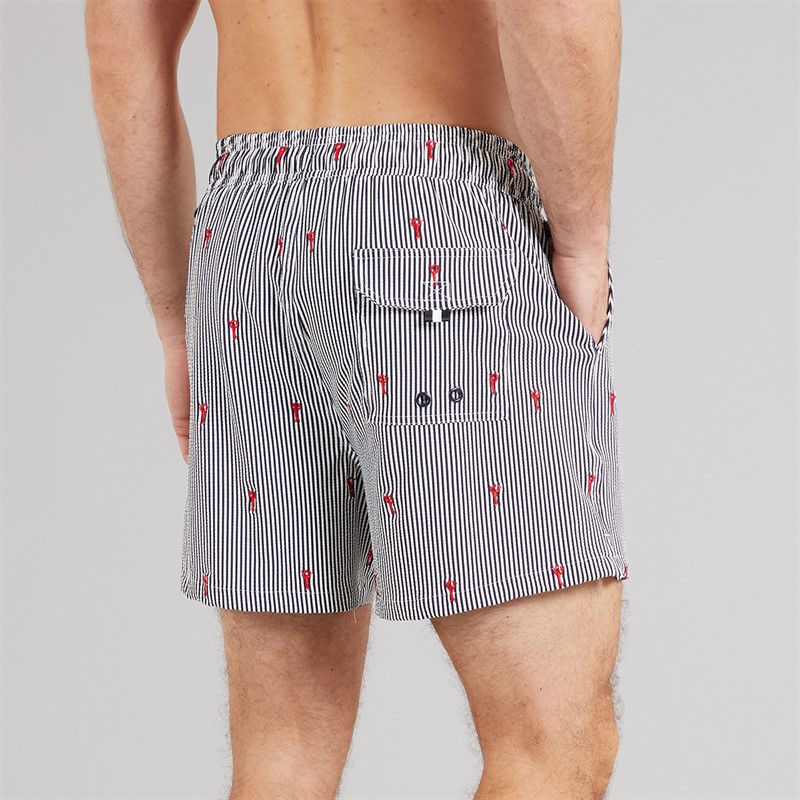 Crew Clothing Mens Lobster Print Swim Shorts Sodalite Blue/Crimson Sodalite Blue / Crimson