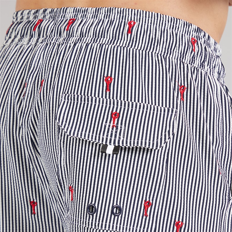 Crew Clothing Mens Lobster Print Swim Shorts Sodalite Blue/Crimson Sodalite Blue / Crimson