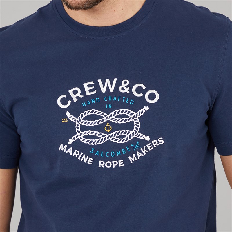 Crew Clothing Mens Rope Graphic T-Shirt Heritage Navy