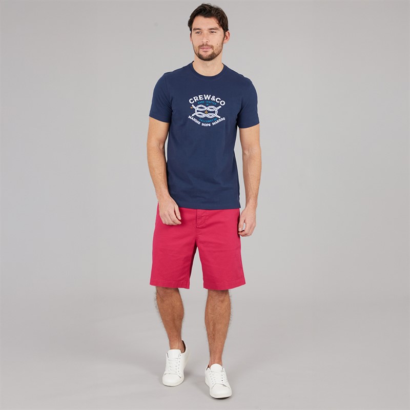 Crew Clothing Mens Rope Graphic T-Shirt Heritage Navy