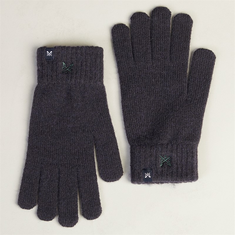 Crew Clothing Mens Gloves Charcoal Marl