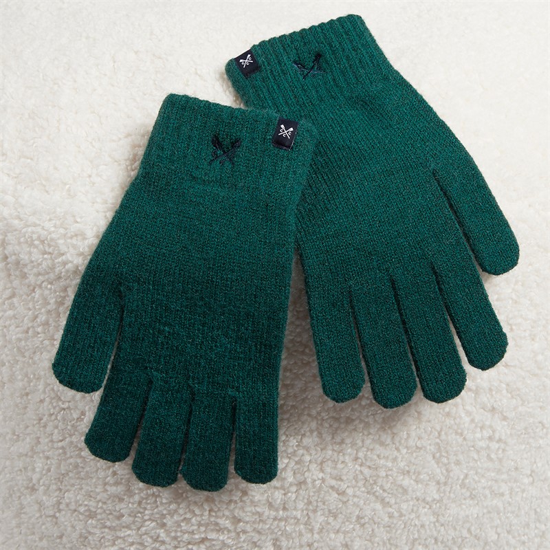 Crew Clothing Mens Gloves Bottle Green