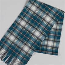 Crew Clothing Mens Lambswool Check Scarf Green Check