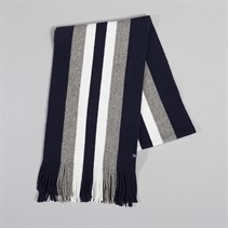 Crew Clothing Mens House Stripe Scarf Navy Grey