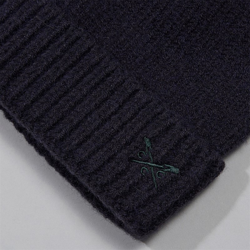 Crew Clothing Mens Beanie Hat Dark Navy