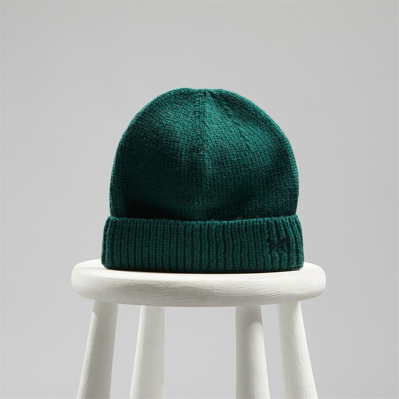 Crew Clothing Mens Beanie Hat Bottle Green