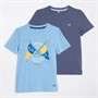 Crew Clothing Boys Two Pack T-Shirts Littleboy Blue/Blue Indigo