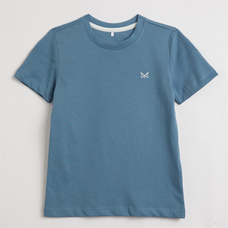 Crew Clothing Boys Three Pack T-Shirts Grey Marl/Littleboy Blue/Provinical Blue