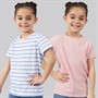 Crew Clothing Girls Two Pack T-Shirts Bright White/Ultra Marine/Coral Blush Bright White + Ultra Marine / Coral Blush