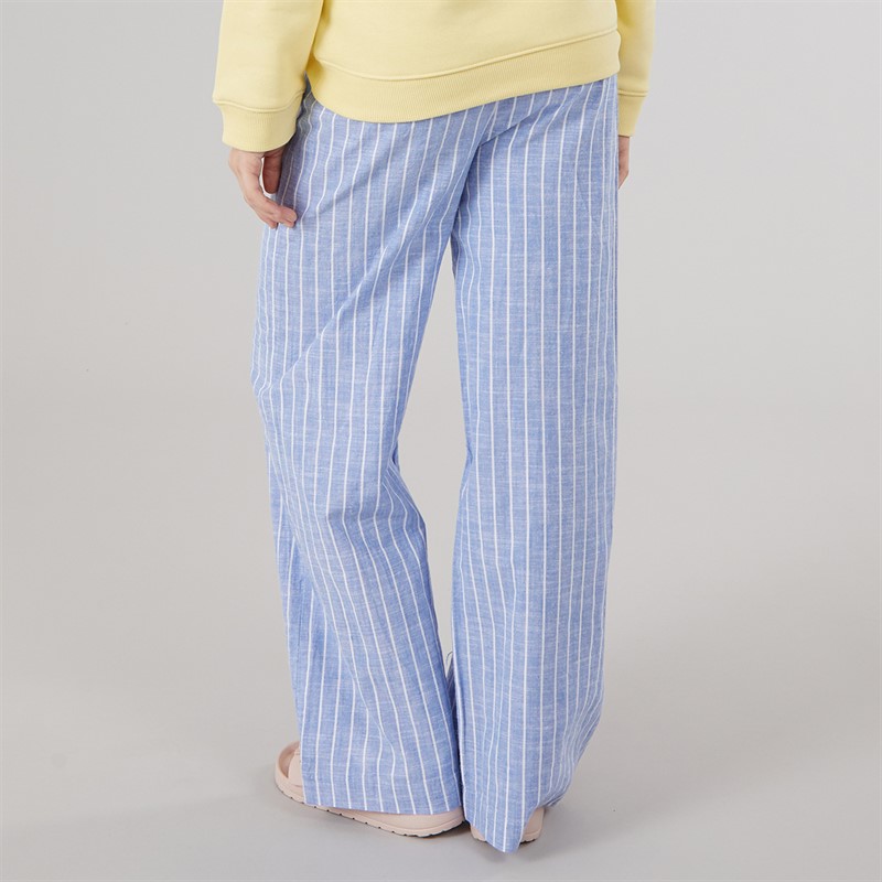Crew Clothing Girls Stripped Woven Trousers Ultra Marine/Bright White