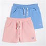 Crew Clothing Girls Two Pack Shorts Peony/Ultra Marine Peony / Ultra Marine