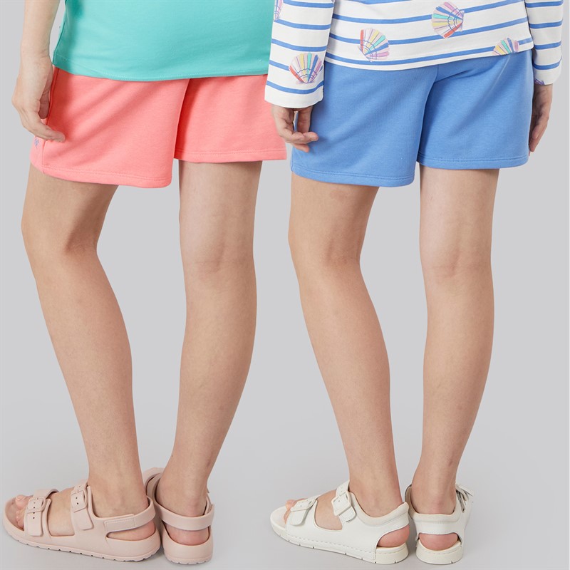 Crew Clothing Girls Two Pack Shorts Peony/Ultra Marine Peony / Ultra Marine