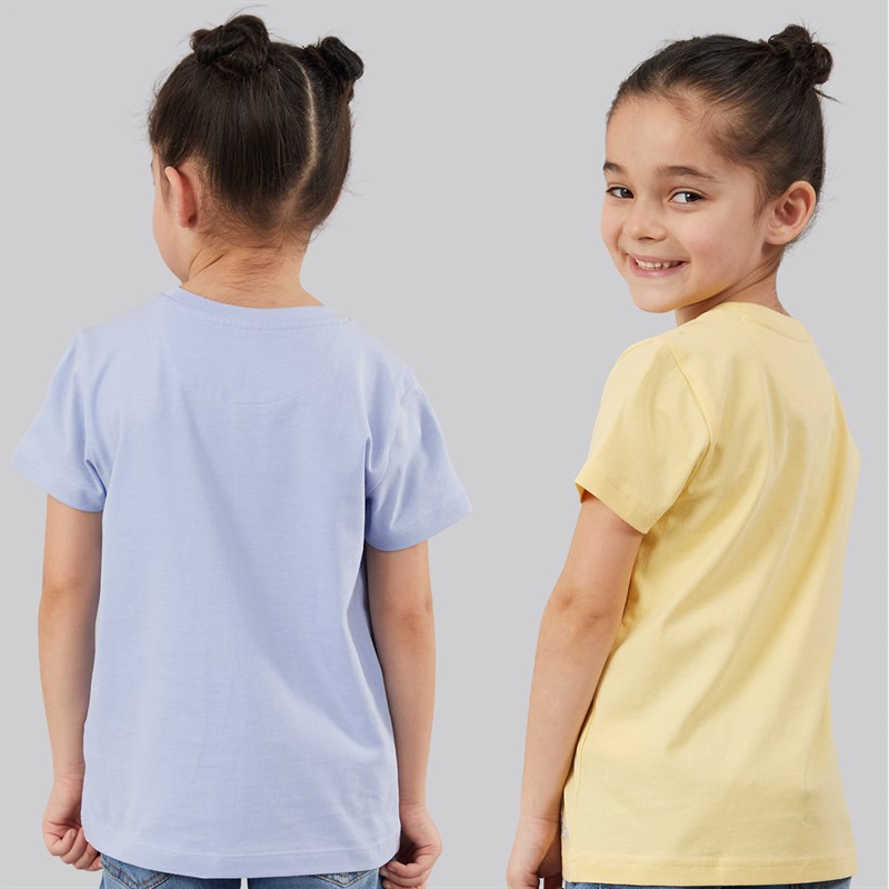 Crew Clothing Girls Two Pack T-Shirts Blue Heron/Mellow Yellow Blue Heron + Mellow Yellow