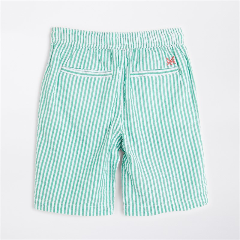 Crew Clothing Boys Searsucker Stripe Shorts Jelly Bean/Snow White Jelly Bean + Snow White