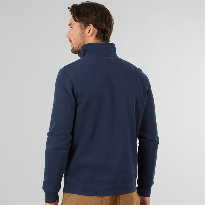 Crew Clothing Mens 1/2 Zip Solid Sweatshirt Navy/Green