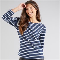 Crew Clothing Womens Breton Long Sleeve Stripe Top Navy/White