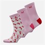 Crew Clothing Womens Three Pack Heart Socks Pinkcream