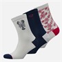 Crew Clothing Womens Three Pack Lobster Socks Navy/Red/Cream Nvyredcrm