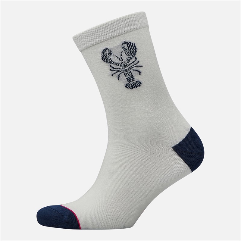 Crew Clothing Womens Three Pack Lobster Socks Navy/Red/Cream Nvyredcrm