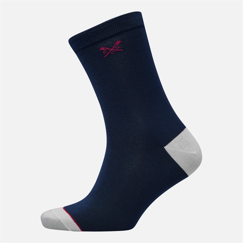 Crew Clothing Womens Three Pack Lobster Socks Navy/Red/Cream Nvyredcrm