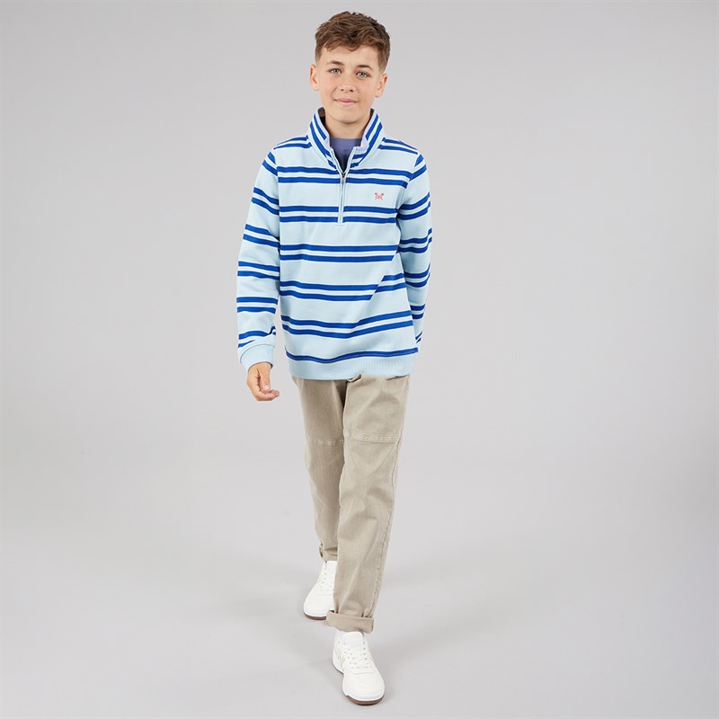 Crew Clothing Boys Half Zip Sweatshirt Blue Multi Bluemulti